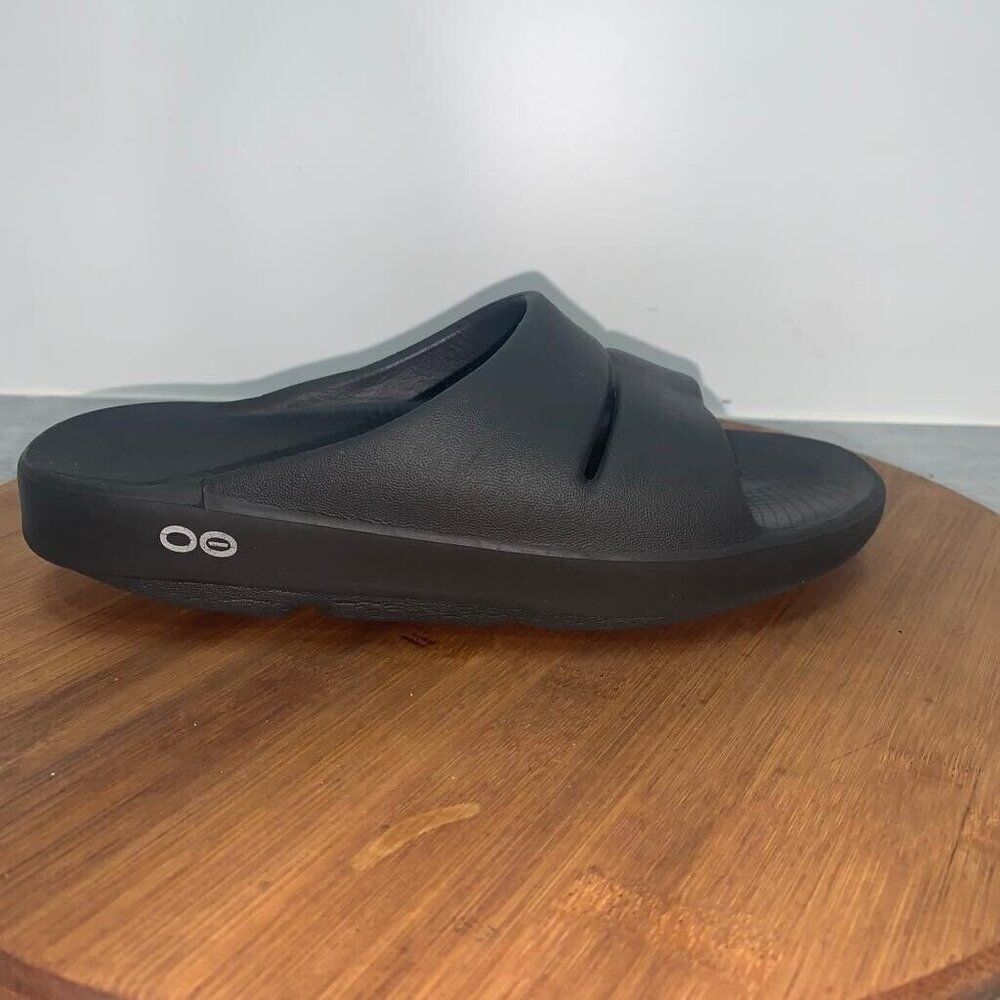 OOFOS OOahh Sport Slide Recovery Sandals Black Mens Size 4 Womens Sz 6 Comfort